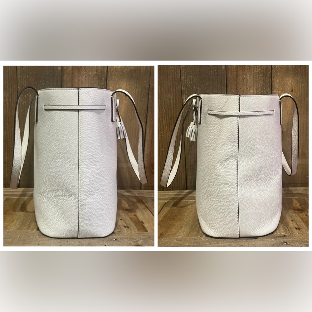 Kate Spade. Set of 2: White Leather Hayes Tote and Pink Nylon Elise Tote. - Picture 5 of 16